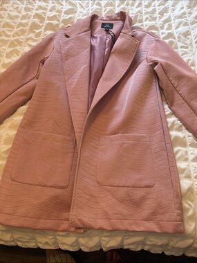 Textured Blazer Jacket in Dusty Rose by Love Tree